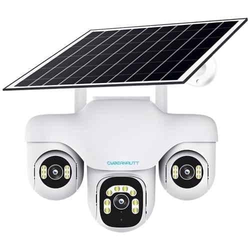Cybernautt X18B 18MP 4G LTE Solar Security Camera with AI Human Detection for Home, Construction & Farm