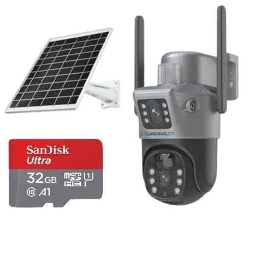 Cybernautt X4K 4MP Full HD PTZ 4G Sim Camera with Two Way Audio, Motion Track, Alarm, Night Vision, Built in Siren & Free 32GB Memory Card