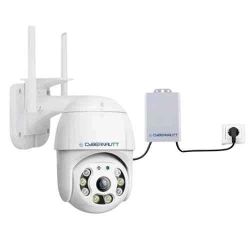 Cybernautt Y2W-B 2MP Full HD Battery Powered Smart WiFi Camera with Night Vision, Vandal Proof, Built-in-Siren, 2 Way Audio & Support SD Upto 128 GB