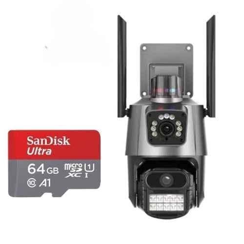 Cybernautt Y4B 4MP Dual HD Pan Tilt Smart Wi-Fi Camera with Motion Detect, Night Vision Human/Vehicle Detect, 2 Way Audio & Free 64GB Memory Card