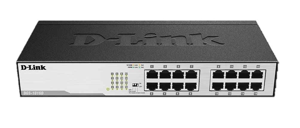 D-Link 16 Port Gigabit Unmanaged Desktop Switch, DGS-1016D