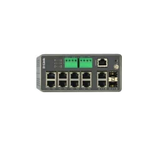 D-Link 8 Port PoE+ Gigabit Rugged Network Switch with Power Supply, 2x1000Base SFP/1000 Base-T Combo Ports, DIS-F200-10PS