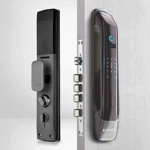 Denler DL01 Black Digital Smart Door Lock with Dual Batteries, App iPhone & Android, Fingerprint, RFID Card, PIN & Manual Key