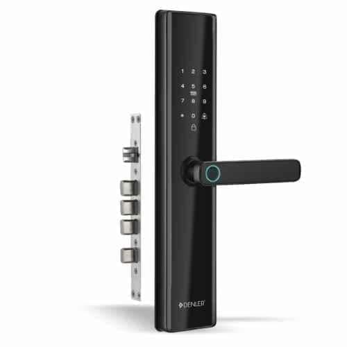 Denler DL05v3 Black Digital Smart Door Lock with Fingerprint Lock, Inbuilt Wi-Fi, RFID Card, PIN & Keys Unlock
