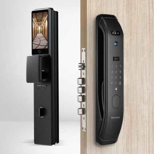 Denler DL10v2 Black Digital Smart Door Lock with Dual Batteries, Unlock Using App, Fingerprint Lock, RFID Card, PIN & Manual Key Access