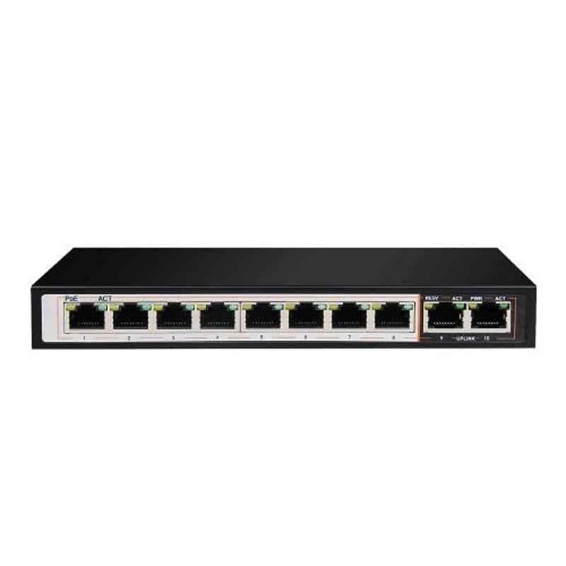 Dlink 250M 10-Port 10/100/1000 Switch with 8 PoE Ports and 2 Uplink Ports DGS-F1010P-E