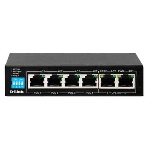 Dlink 6-Port 10/100 Long Range PoE+ Surveillance Switch DES-F1006P-E