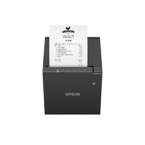 Epson TM-m30III Bluetooth Thermal Receipt Printer, 3 Inch, USB + LAN, Compact, Built for mPOS, NFC Pairing, Upto 300mm/sec, IPX2 (Black)