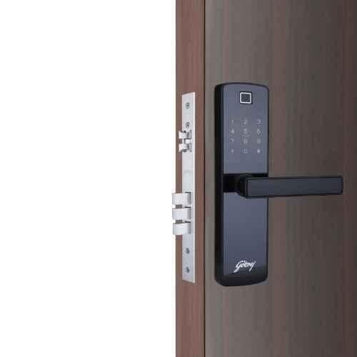 Godrej Catus Touch Plus Black Digital Smart Lock for Wooden Door with 4 in 1 Access Fingerprint, RFID, PIN, Mechanical Key & 3 Lock Dead Bolt