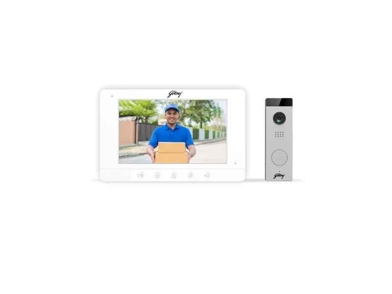 Godrej Security Solutions Solus 7 inch SeeThru 7 Pro Video Door Phone | Attractive 7 inch TFT Screen Display With Touch Button | 120 deg Wide Angle View | 800x480p Resolution | Coloured Night