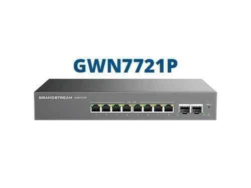 Grandstream 8x 2.5 GigE, 2x 10G SFP+ & 8x PoE/PoE+ Layer 2-Lite Managed Multi-Gig Network Switch, GWN7721P