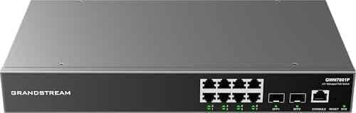 Grandstream 8x GigE & 2x SFP Enterprise Layer 2+ Managed PoE Network Switch, GWN7801P