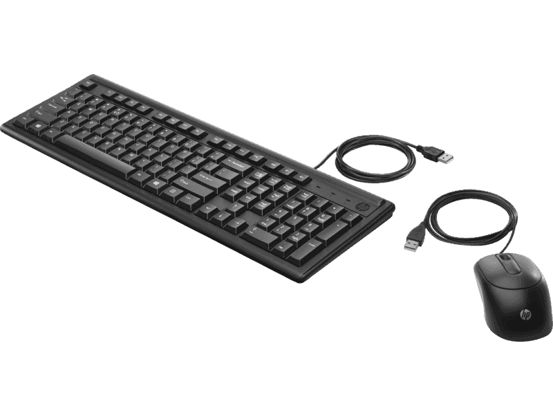 HP 160 Black Wired Keyboard & Mouse Combo, 6HD76AA