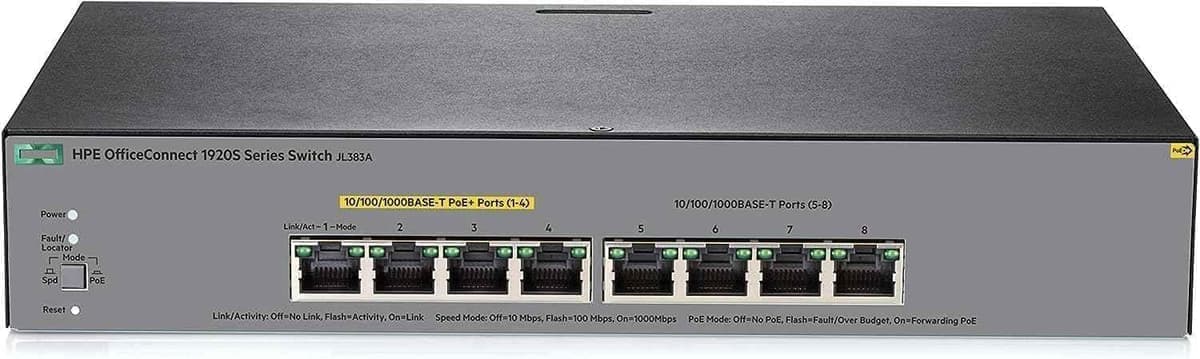 HP Office Connect 1920S Series Switch with 8G PPoE+ Ports, JL383A