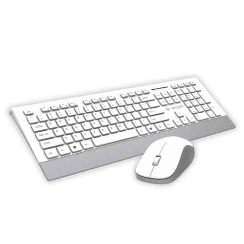 Lapcare Smartoo L999 White & Silver Wireless Membraned Keyboard & 1200 DPI Mouse Combo with Auto Sleep, ITD-76
