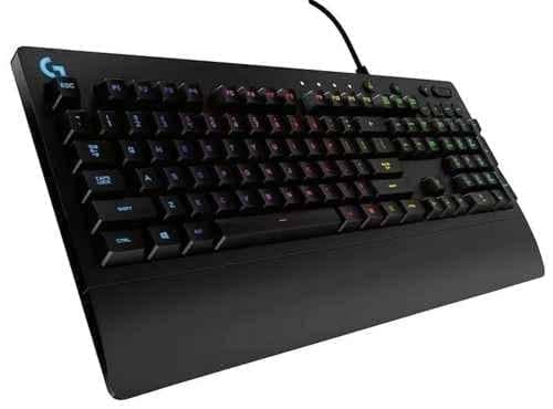 Logitech G213 Prodigy Black USB Gaming Keyboard with Lightsync RGB Backlit Keys, Spill-Resistant, Customizable & Dedicated Multi-Media Keys