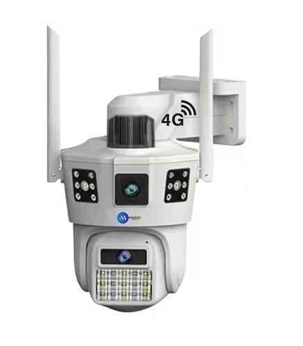 Maizic Smarthome 6+6 MP 2 Lens 3 Screens PT Outdoor 4G Sim Camera with IR 20 m, Color Night Vision, 2 Way Talk, AI Human Detect & Motion Track