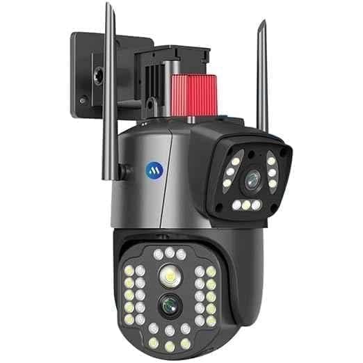 Maizic Smarthome Supercams 6MP HD 1080p Wi-Fi Dual Lens & Dual Screen Video Record Color Night Vision PTZ Bullet Outdoor Camera