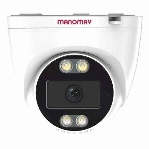 Manomay Protect Dot 3MP 4G Dome CCTV Security Sim Camera with Two Way Audio, Human Detection, Night Vision & Alexa Compatible, M1096SF