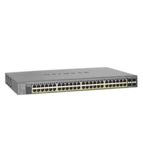 Netgear 384W 52 Port Gigabit Ethernet Poe Plus Smart Managed Pro Switch with 4 Sfp Ports, GS752TP