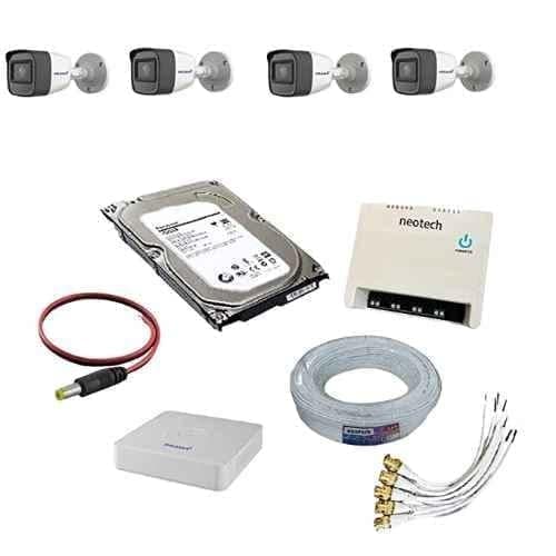 Prama 5MP 4 Pcs Bullet CCTV Camera Kit with 4 Channel DVR, 1TB Hard Disk & 70 m Wire