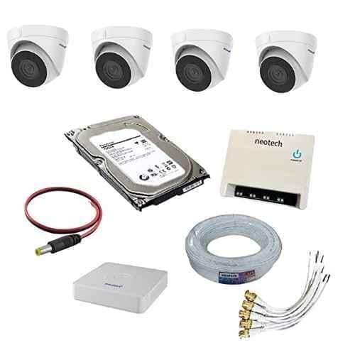 Prama 5MP 4 Pcs Dome CCTV Camera with 4 Channel DVR, 1TB Hard Disk & 70 m Wire Kit