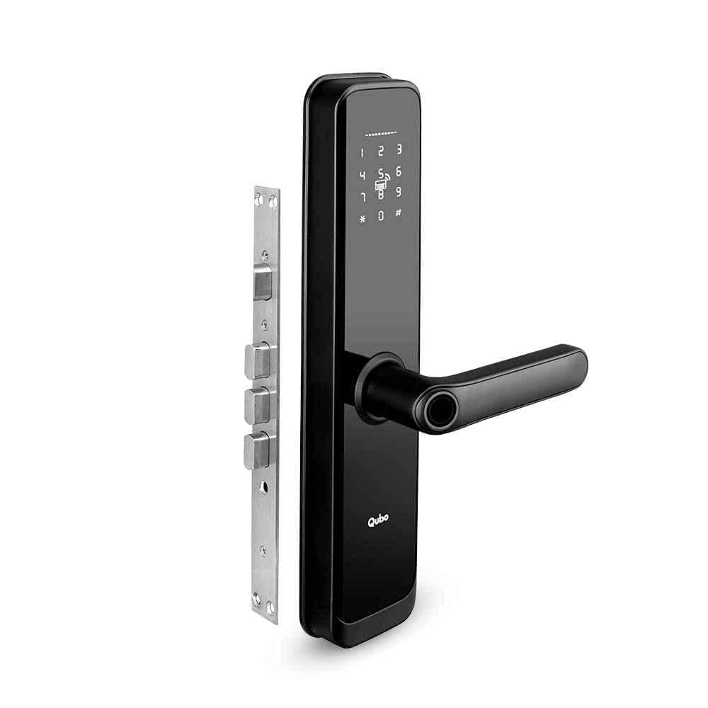 Qubo Elite Aluminium Alloy Mirror Finish Black Smart Door Lock