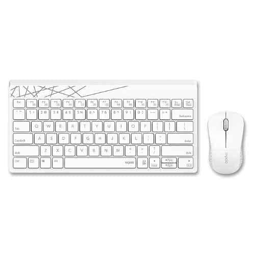 Rapoo 8000S 1300dpi White Optical Wireless Mouse & Keyboard Combo