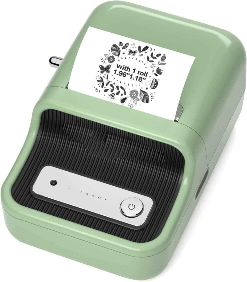 RIITEK B21 Monochrome Print Green Inkless Thermal Label Printer with Bluetooth & USB Connectivity, RII-LABELMAKER-B21