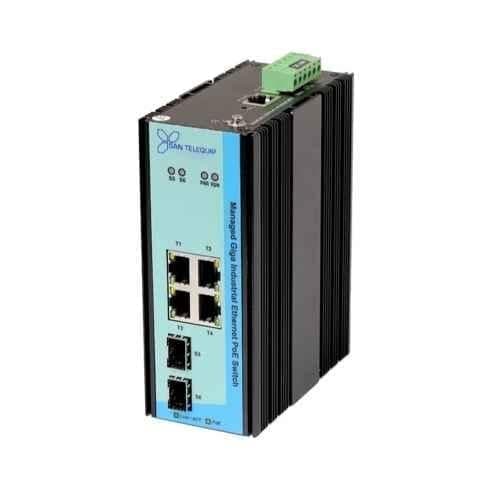 San Telequip 10/100/1000M 8-RJ45 2-SFP Industrial Giga PoE Managed Switch, IPSMG 308-2S A