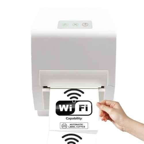 Shreyans 120mm White Blueooth Thermal Label Printer with Auto Cutter, SRS421