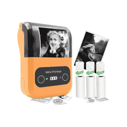 Shreyans 2 inch 1200mAh Orange USB & Bluetooth Mini Thermal Printer, 588