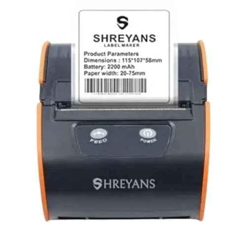 Shreyans 3 inch 2200mAh Orange Bluetooth Portable Label Printer with Labels, SRS80D
