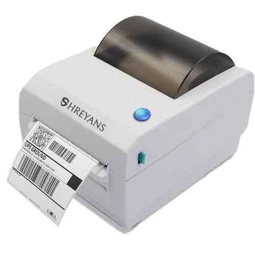 Shreyans 4 inch White USB & Bluetooth Label Printer for Invoicing & Labelling, SRSCD410