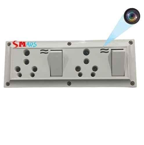 Smars 2MP 4K Dual Combined Socket Box Camera with Dual Port Switch Board, Audio & Video Recorder for Home & Office