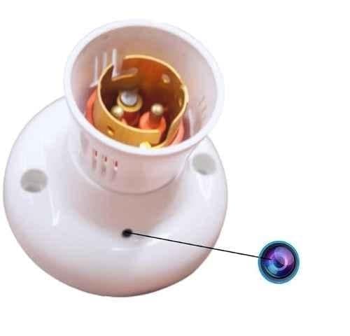 Smars 2MP 4K HD Wi-Fi Bulb Holder Spy Camera with Live Audio & Video Recording