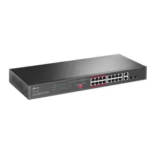TP-Link TL-SL1218MP 16 Port 10/100 Mbps & 2 Port Gigabit Rackmount Switch