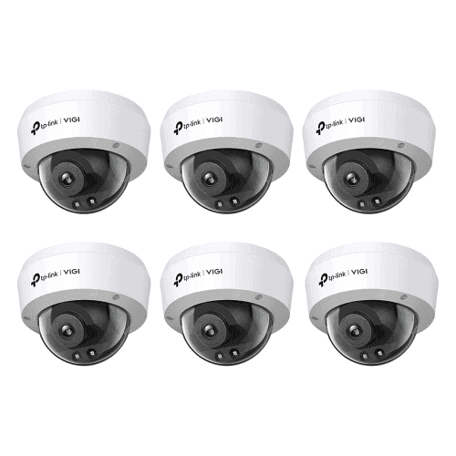 TP-Link VIGI C240I 4MP 2.8mm Dome Network IP Camera with Human, Vehicle Detect, NVR Enable, Smart Detection & Flexible Management (Pack of 6)