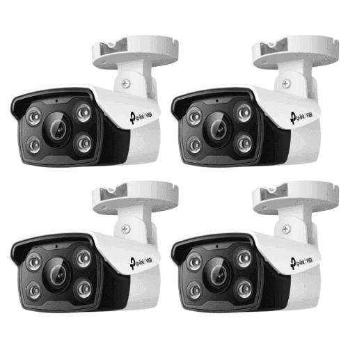 TP-Link VIGI C340 4MP 4mm Outdoor Full-Colour Bullet Network IP Camera with Human/Vehicle Detect, NVR Enable, Active Defense, 2 Way Audio (Pack of 4)