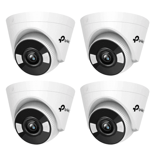 TP-Link VIGI C450 5MP 4mm Full Colour Turret Network IP Camera with Smart Detect, NVR Enable, Human/Vehicle Classification & 2 Way Audio (Pack of 4)