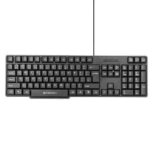 Zebronics 104 Keys Black Wired Keyboard, K65