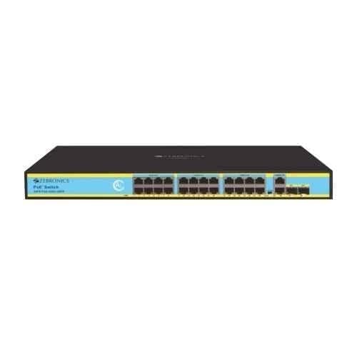 Zebronics 24 Ports PoE 10/100Mbps+2 LAN 100/1000Mbps+2 SFP Slot 300W PoE Switch, ZEB-24PM2UG2UF-300